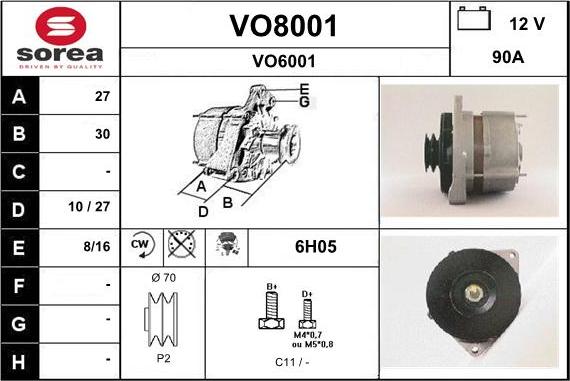 SNRA VO8001 - Ģenerators xparts.lv