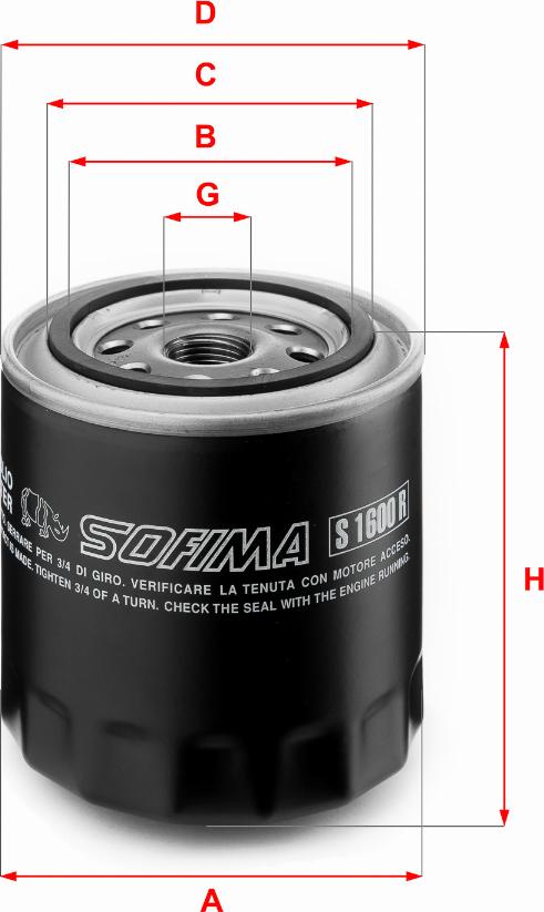 Sofima S 1600 R - Oil Filter xparts.lv