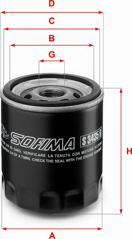 Sofima S 3435 R - Масляный фильтр xparts.lv