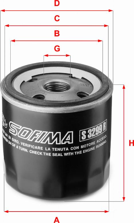 Sofima S 3299 R - Масляный фильтр xparts.lv