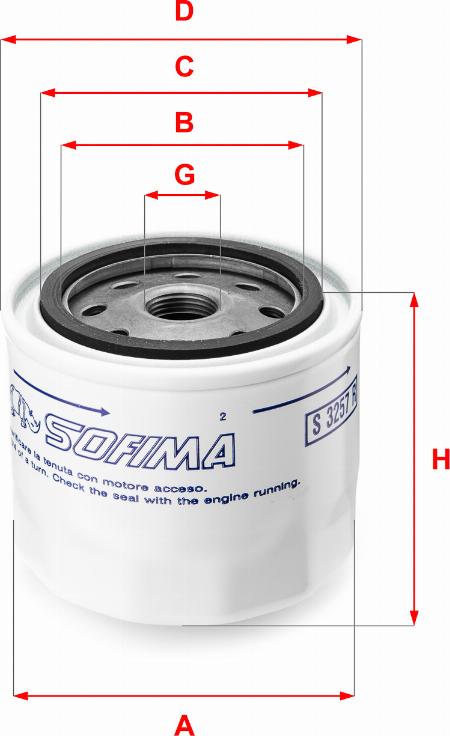 Sofima S 3257 R - Oil Filter xparts.lv