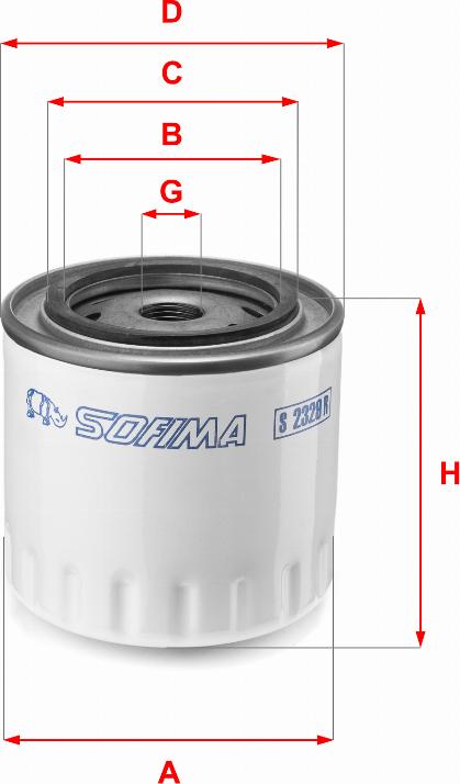 Sofima S 2329 R - Масляный фильтр xparts.lv
