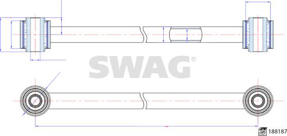 Swag 33 11 0578 - Rod / Strut, wheel suspension xparts.lv