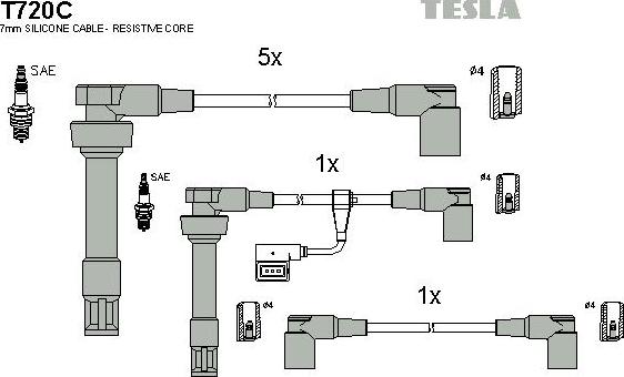 TESLA T720C - Augstsprieguma vadu komplekts xparts.lv