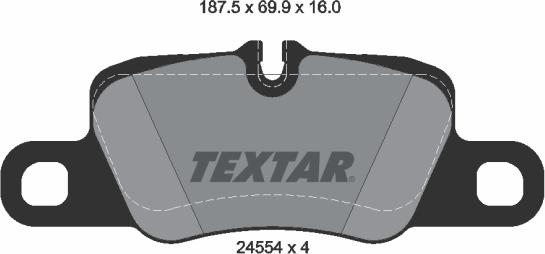 Textar 2455402 - Stabdžių trinkelių rinkinys, diskinis stabdys xparts.lv