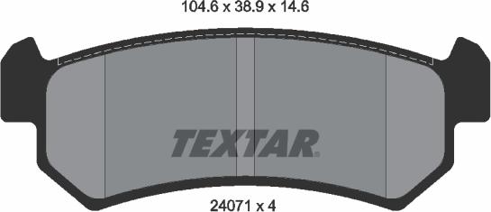 Textar 2407101 - Тормозные колодки, дисковые, комплект xparts.lv