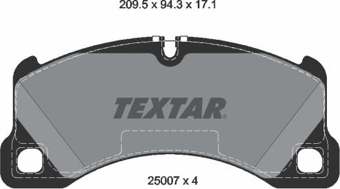 Textar 2500701 - Тормозные колодки, дисковые, комплект xparts.lv