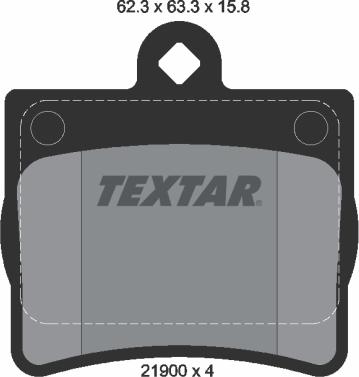 Textar 2190003 - Stabdžių trinkelių rinkinys, diskinis stabdys xparts.lv
