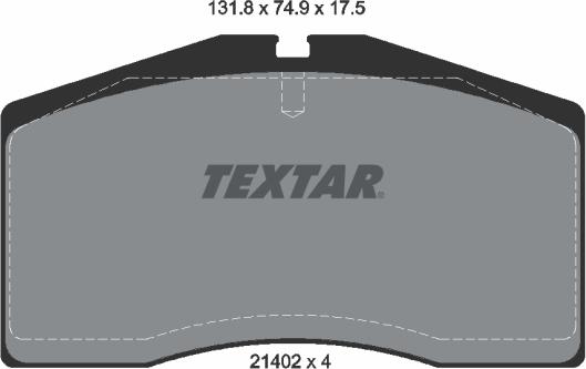 Textar 2140201 - Brake Pad Set, disc brake xparts.lv