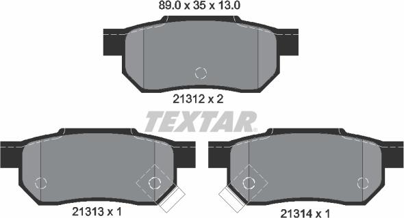 Textar 2131201 - Brake Pad Set, disc brake xparts.lv