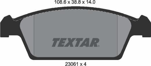 Textar 2306101 - Brake Pad Set, disc brake xparts.lv