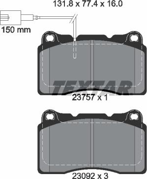 Textar 2375701 - Brake Pad Set, disc brake xparts.lv
