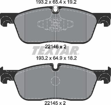 Textar 2214601 - Brake Pad Set, disc brake xparts.lv