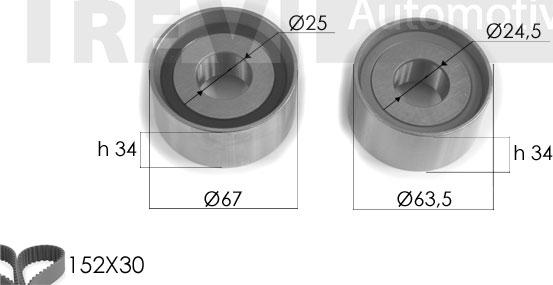 Trevi Automotive KD1216 - Timing Belt Set xparts.lv