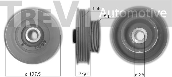 Trevi Automotive PC1205 - Belt Pulley, crankshaft xparts.lv