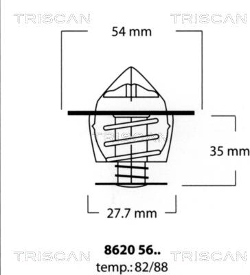 Triscan 8620 5682 - Termostats, Dzesēšanas šķidrums xparts.lv