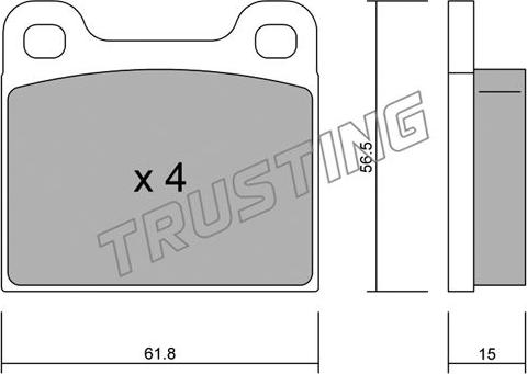 Trusting 003.0 - Тормозные колодки, дисковые, комплект xparts.lv