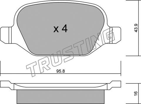 Trusting 333.1 - Brake Pad Set, disc brake xparts.lv