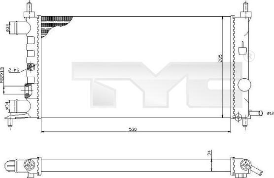TYC 725-0025-R - Radiatorius, variklio aušinimas xparts.lv
