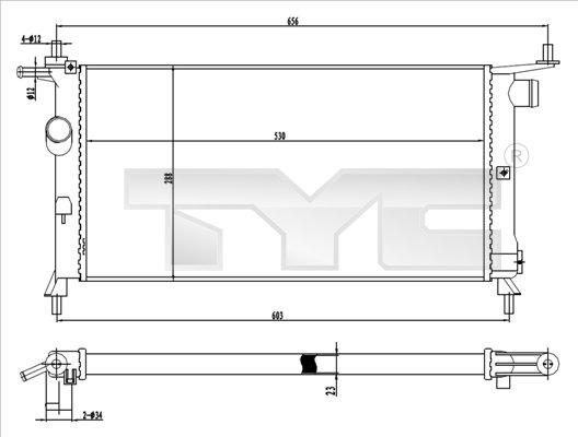 TYC 725-0020 - Radiators, Motora dzesēšanas sistēma xparts.lv