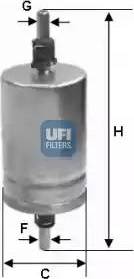 UFI 31.566.00 - Degvielas filtrs xparts.lv