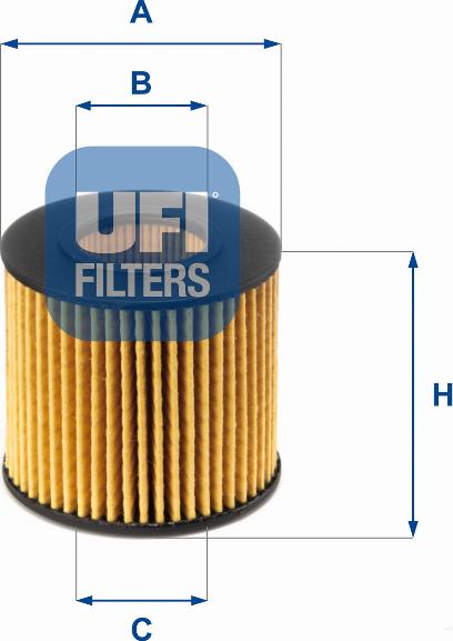 UFI 25.086.00 - Eļļas filtrs xparts.lv