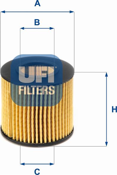 UFI 25.116.00 - Eļļas filtrs xparts.lv