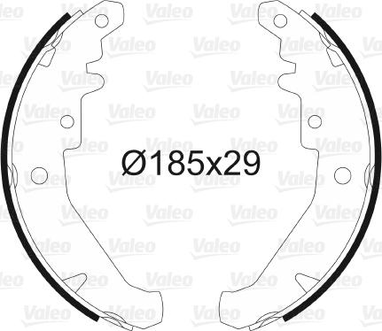 Valeo 562785 - Комплект тормозных колодок, барабанные xparts.lv
