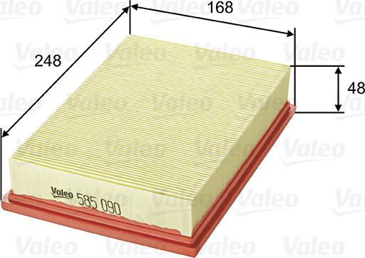 Valeo 585090 - Gaisa filtrs xparts.lv