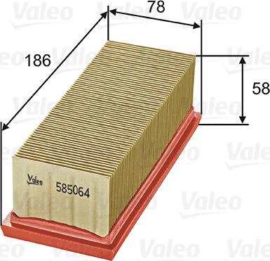 Valeo 585064 - Gaisa filtrs xparts.lv