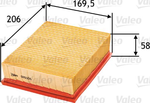 Valeo 585006 - Oro filtras xparts.lv