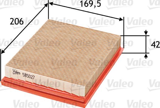 Valeo 585027 - Gaisa filtrs xparts.lv