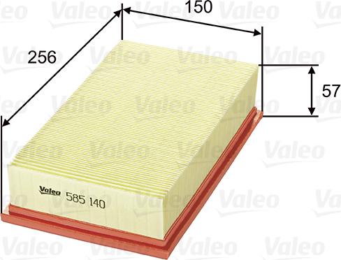Valeo 585140 - Gaisa filtrs xparts.lv