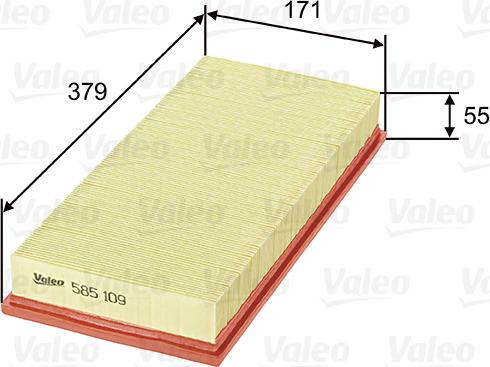 Valeo 585109 - Воздушный фильтр xparts.lv