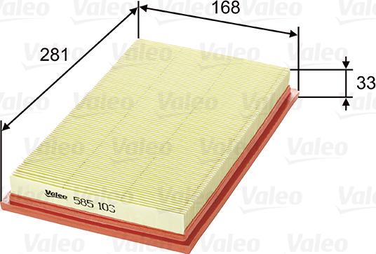 Valeo 585103 - Воздушный фильтр xparts.lv