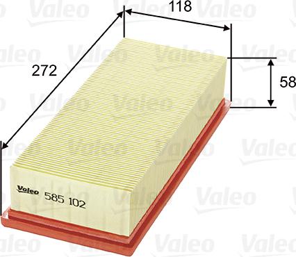 Valeo 585102 - Воздушный фильтр xparts.lv