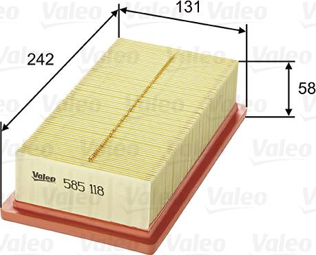 Valeo 585118 - Воздушный фильтр xparts.lv
