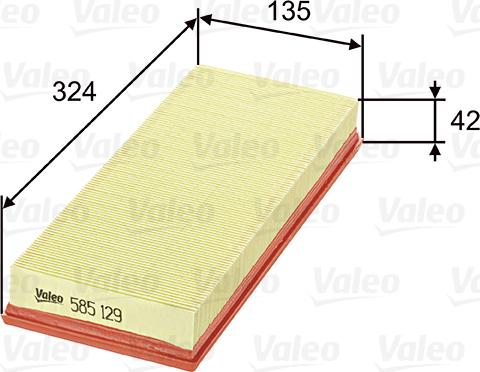 Valeo 585129 - Gaisa filtrs xparts.lv