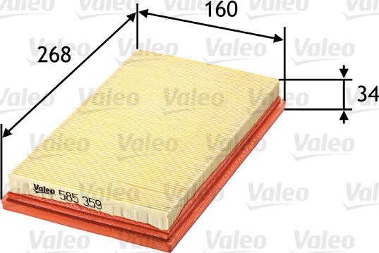 Valeo 585359 - Gaisa filtrs xparts.lv