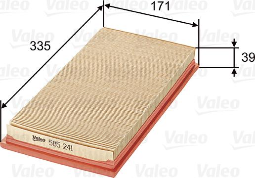 Valeo 585241 - Воздушный фильтр xparts.lv