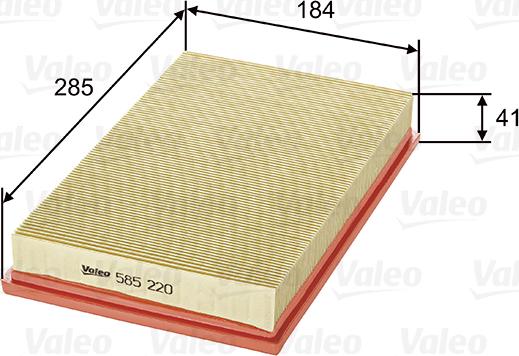 Valeo 585220 - Oro filtras xparts.lv