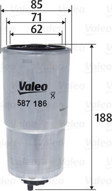Valeo 587186 - Degvielas filtrs xparts.lv