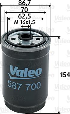 Valeo 587700 - Топливный фильтр xparts.lv