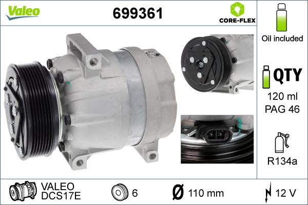 Valeo 699361 - Compressor, air conditioning xparts.lv