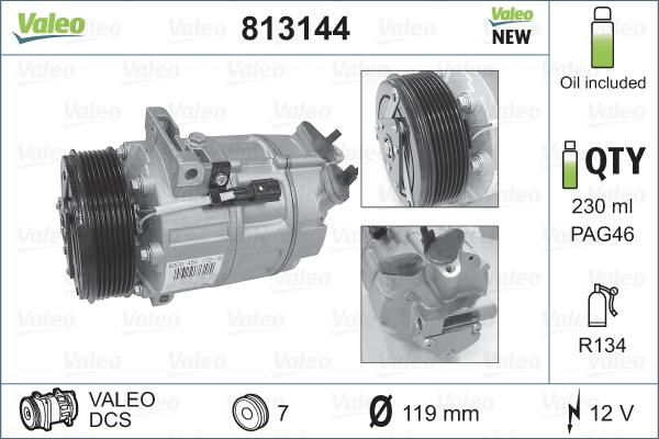 Valeo 813144 - Compressor, air conditioning xparts.lv