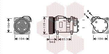 Van Wezel 5800K281 - Kompresors, Gaisa kond. sistēma xparts.lv