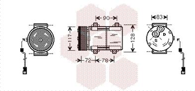 Van Wezel 1800K285 - Kompresors, Gaisa kond. sistēma xparts.lv