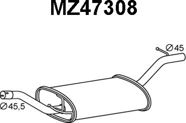 Veneporte MZ47308 - Izplūdes gāzu trokšņa slāpētājs (pēdējais) xparts.lv