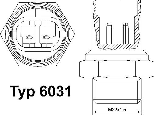 WAHLER 6031.92D - Temperatūros jungiklis, radiatoriaus ventiliatorius xparts.lv