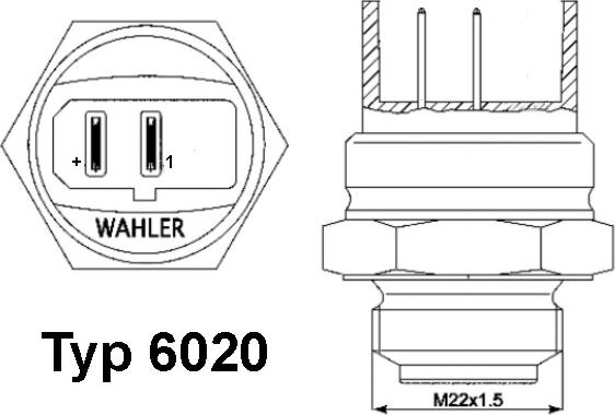 WAHLER 602095D - Termoslēdzis, Radiatora ventilators xparts.lv